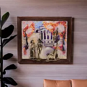 Картина «Вечерняя прогулка. Ессентуки» на ониксе — оригинальный подарок — фотография 1