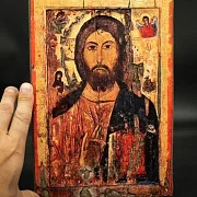 В подарок: Икона "Христос Вседержитель" дерево, ручная работа — фотография 1