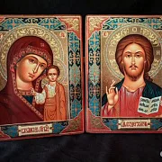 Венчальная пара. Казанская Богоматерь и Вседержите — оригинальный подарок — фотография 4