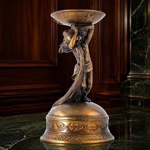 На память: Подсвечник «Водолей» из бронзы
