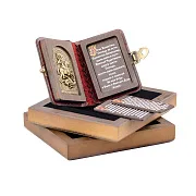 Книга с молитвами "Георгий Победоносец" — книга в кожаном переплёте — красивый подарок — фотография 4