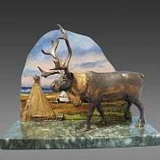 Бронзовая композиция «Бескрайние просторы» на камне — необычный подарок — фотография 2