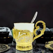 Подарочная кофейная чашка "Малахитовая". Златоуст — фотография 1