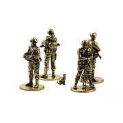 Бронзовый набор солдатиков «Вежливая армия», 4 шт., 1:35 — оригинальный подарок — фотография 3
