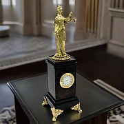 Часы «Фемида» из офиокальцита и долерита, 275 мм — красивый подарок — фотография 1