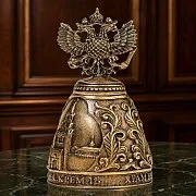 В подарок: Бронзовый колокольчик «Москва. Герб РФ» — фотография 1