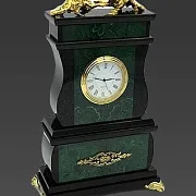 Каминные часы «Тигры» из малахита и долерита — необычный подарок — фотография 3