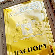 На память: Обложка на паспорт из кожи «Герб Свердловской области» — фотография 3