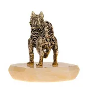 Бронзовая фигурка «Ажурная собака» на ониксе — необычный подарок — фотография 2